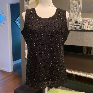 Exclusively Misook Embellished Sleeveless Top